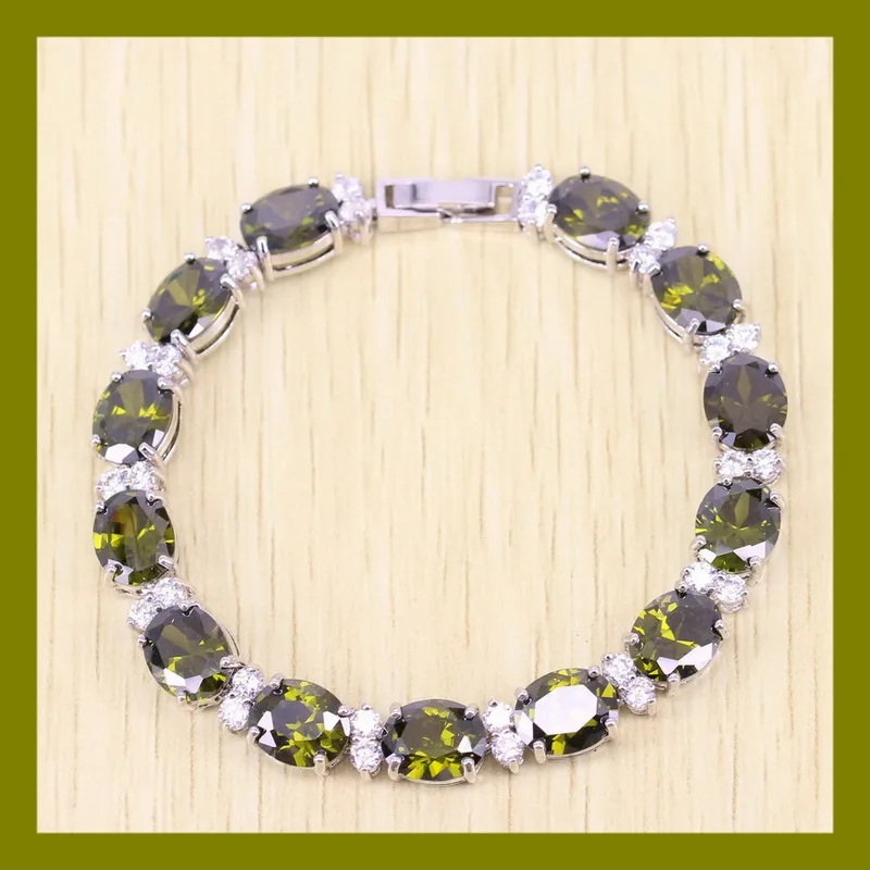 Зеленые ювелирные изделия из перидота браслет для женщин Сказочный Кристалл