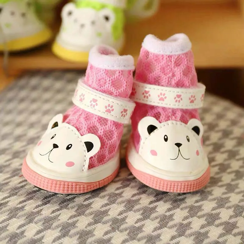 4 шт./компл. обувь для милых собак нескользящая щенков удобная дышащая летняя