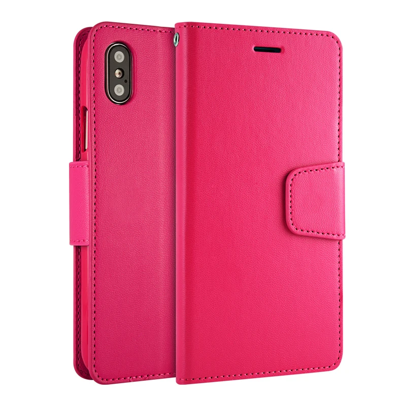 Кожаный чехол Colorful Hand Made с отделкой из PU, прорезь для карт и подставкой для Apple iPhone X 8 Plus 7 6 6s 5 5s SE.