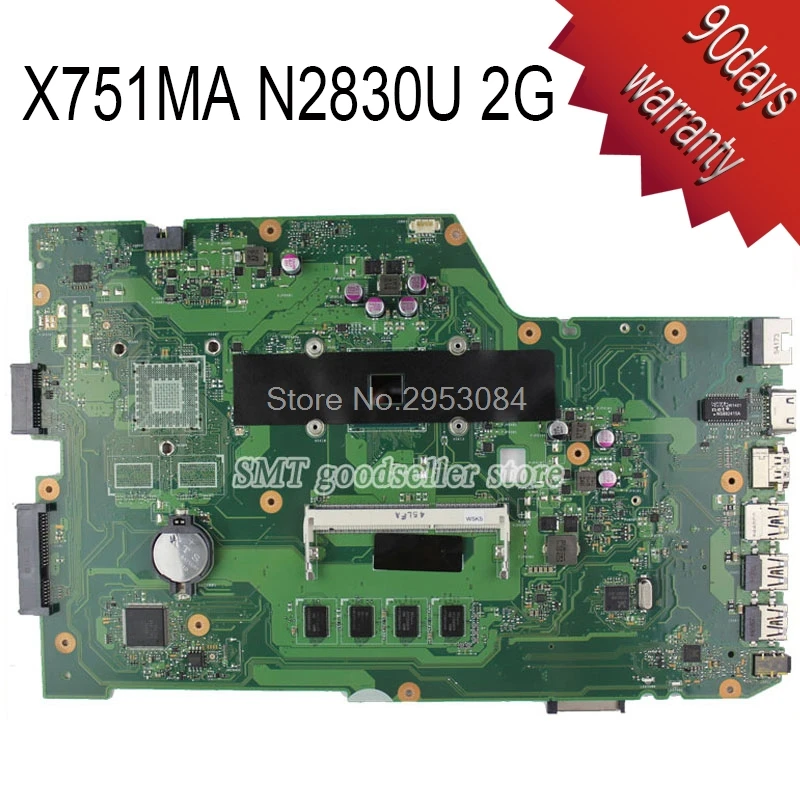 K751M K751MA X752M R752MA X751MA материнская плата для For Asus N2830 процессор X751MD REV2.0 100% тестовая