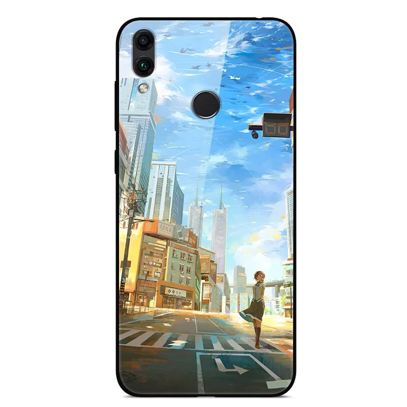 17 Tempered Glass Case For Huawei Honor 8C Case Hard PC Back Cover For Huawei Honor 8C Phone Cases Soft Bumper Coque on Honor8C 8 C - Цвет: 17