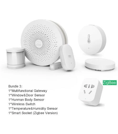 Bundle 6in1 Комплект для умного дома Xiao mi, версия шлюза, 2 двери, окна, датчик человеческого тела, беспроводной переключатель Hu mi dity Zigbee, розетка mi APP - Цвет: Bundle 6in1