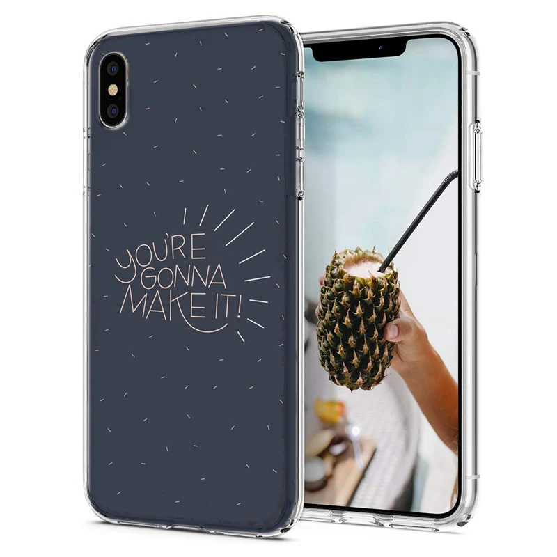 Мягкий чехол для iPhone X XS XR чехлы из ТПУ цветной пейзаж цветочный узор настроения