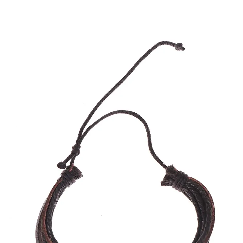 Vintage Male Leather Bracelets Bangles 19cm Black Brown Braided Rope Fashion Wrist Band Bracelet Men Jewelry Gift | Гибкие и жесткие