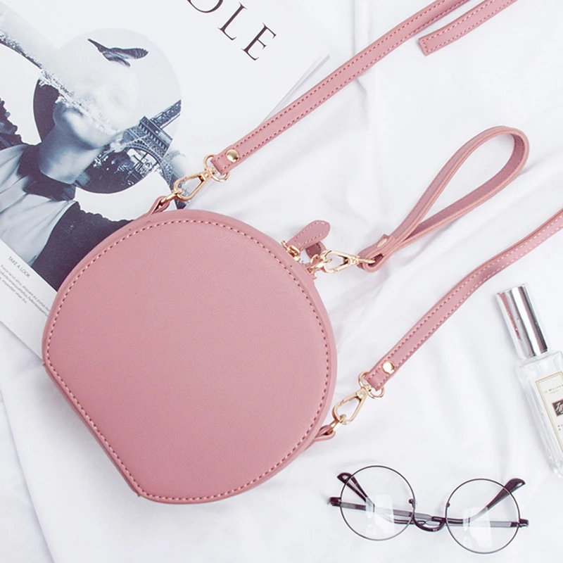 Круглая Женская мини сумка из искусственной кожи сумки через плечо для женщин