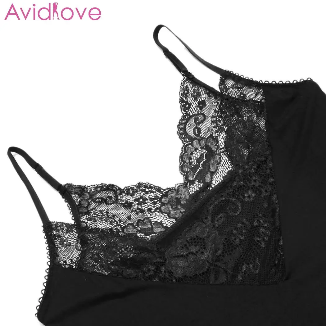Женские кружевные пижамы Avidlove сексуальная сорочка на тонких бретельках нижнее