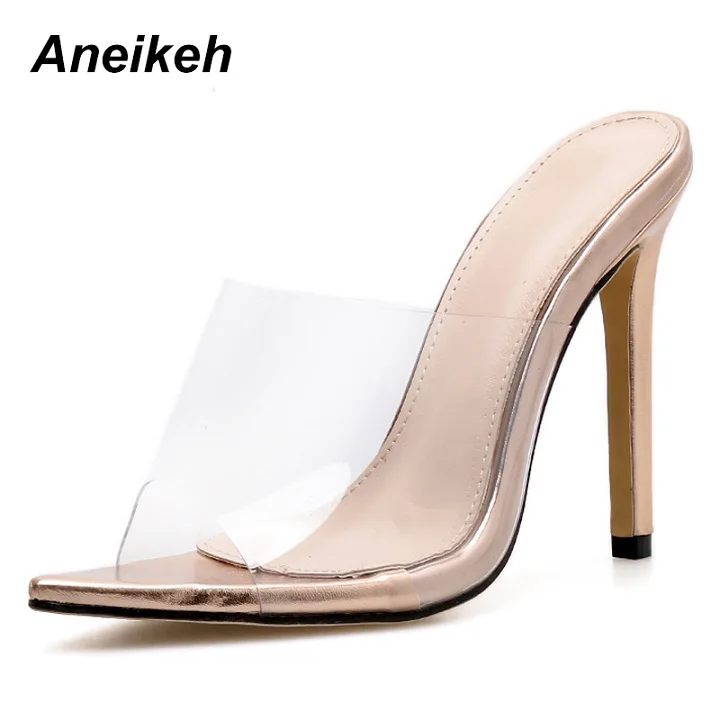 gold Aneikeh/ г. прозрачные женские босоножки обувь модные пикантные Летние босоножки на шпильке с открытым носком обувь с открытым носком на высоком каблуке - Цвет: gold