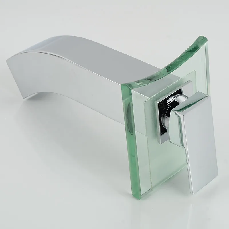 Современный квадратный стеклянный смеситель Водопад кран для раковины в ванную