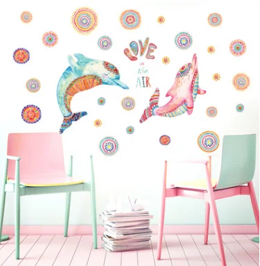 Новинка креативный фон с изголовьем кровати дельфина наклейки на стену животные