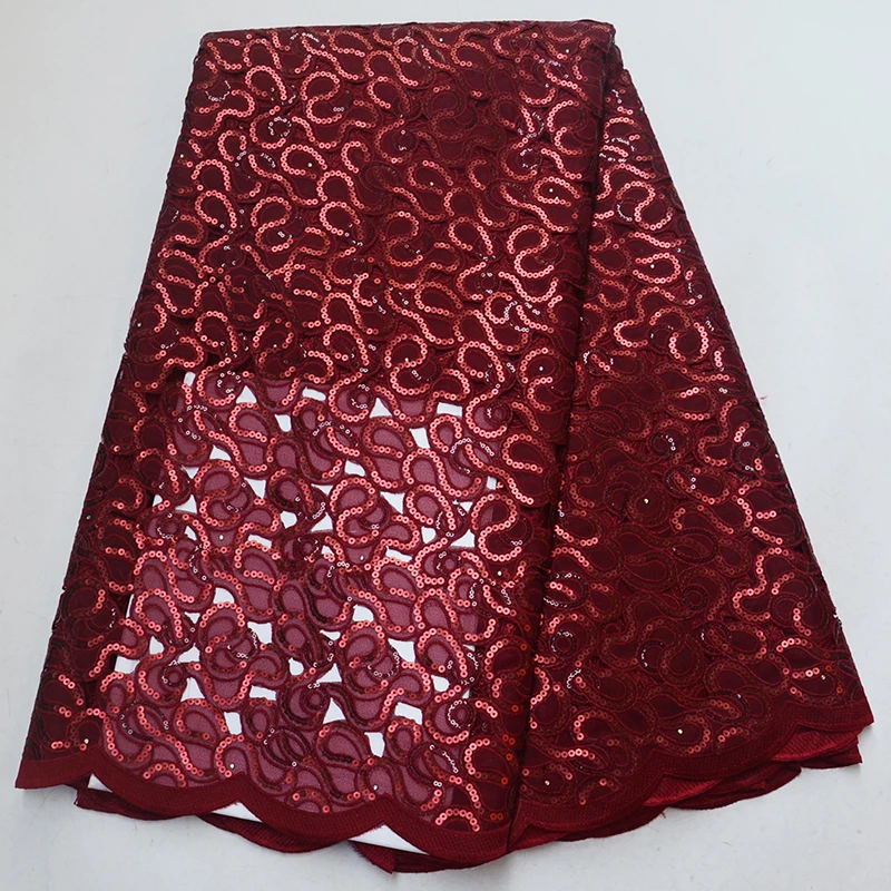 Африканский двойной органза вышитый тюль французские пайетки кружевная ткань 2019