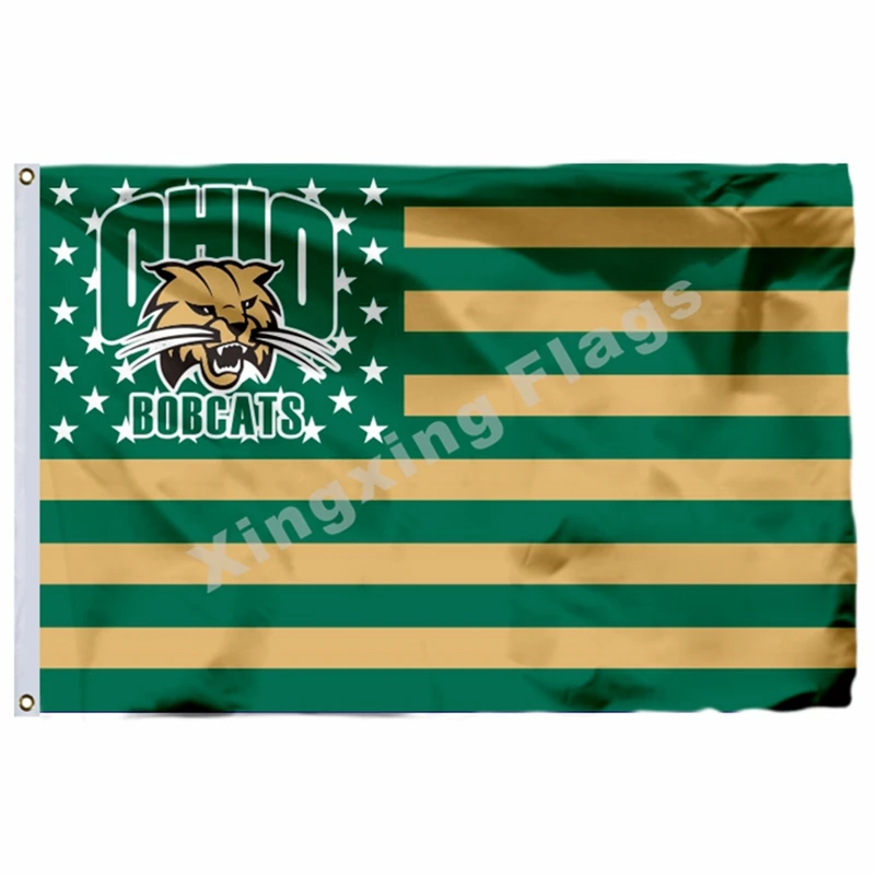 Огайо Bobcats Национальный флаг 3ft X 5ft полиэстеровый баннер Летающий Размер № 4 90*150