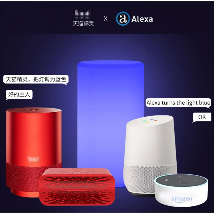 Wi-Fi Смарт-контроль RGB+ CW СВЕТОДИОДНЫЙ ночной Светильник USB Перезаряжаемый настольные атмосферные лампы работает с Alexa Google Assistant мобильное приложение