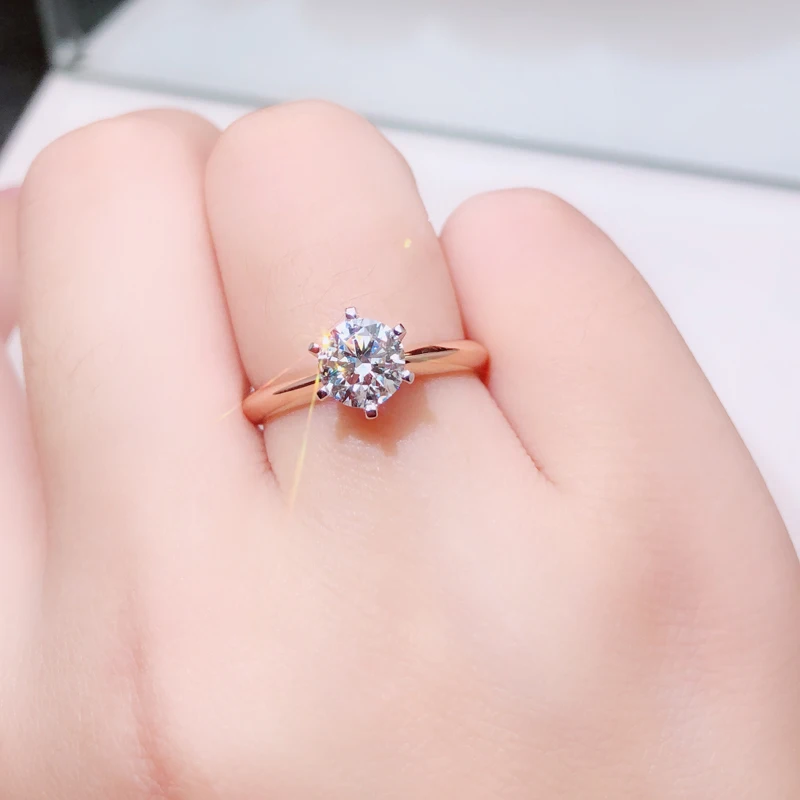 Бесплатный отправленный сертификат! Роскошный Solitaire 1.5CT CZ кольцо с бриллиантом 925 стерлингового серебра ювелирные изделия Свадебные Кольца для женщин подарок NJZ121