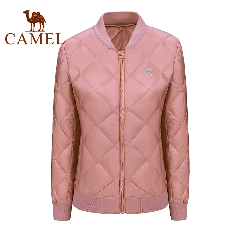 CAMEL/Новинка; зимняя куртка для пар; Ультра-светильник; 90% белый Утиный пух; куртки; повседневное портативное зимнее пальто; пуховик; размеры - Цвет: Coral powder Female