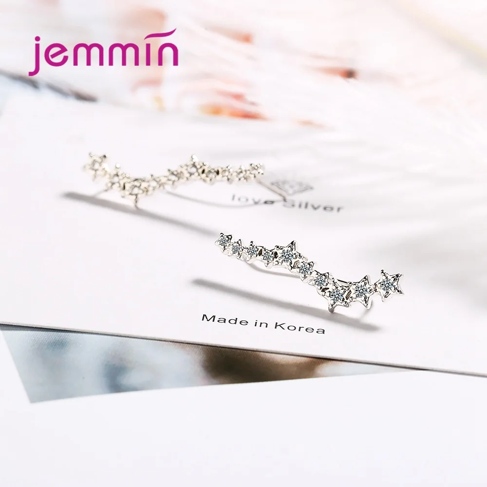 Стильные серьги гвоздики в стиле панк с кубическим цирконием из стерлингового