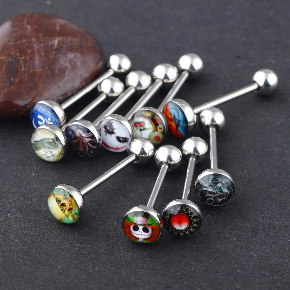 JUNLOWPY хирургические стальные кольца для языка 16 мм Прямые ушные штанги с