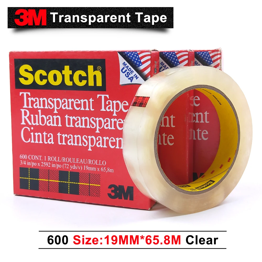 

3M 600 scotch High performance transparent film tape 19MM*65.8M/10rolls/lot