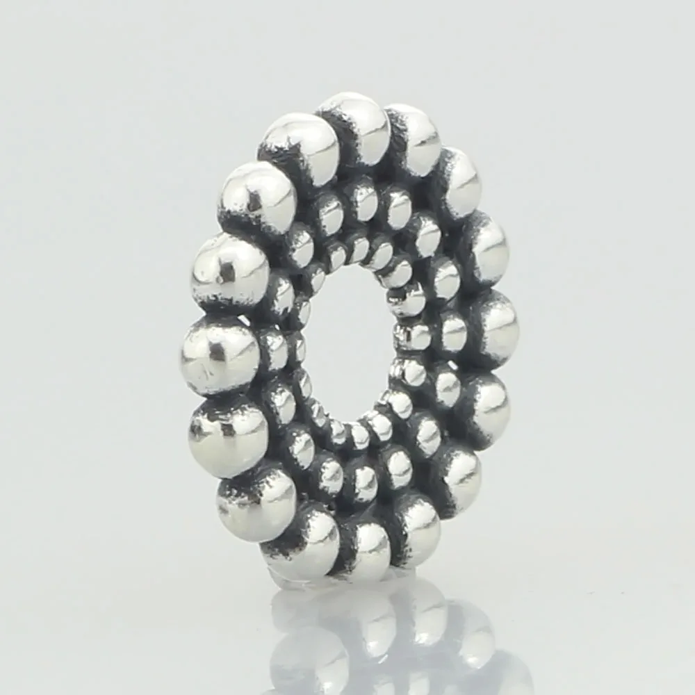 Mistletoe Genuine 925 Sterling Silver Sun Circle Charm Beads Fit European Troll 3 mm Bracelet &amp Necklace Jewelry | Украшения и