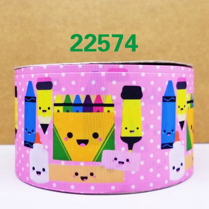 50 ярдов обратно в школу напечатанные grosgrain ленты 22574 - Цвет: 22574