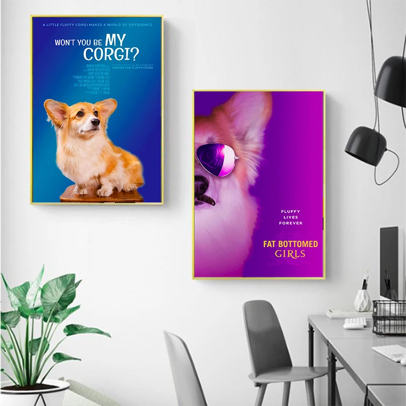 Музыкальный корги собака питомец друг собачка фильм холст картины винтажные