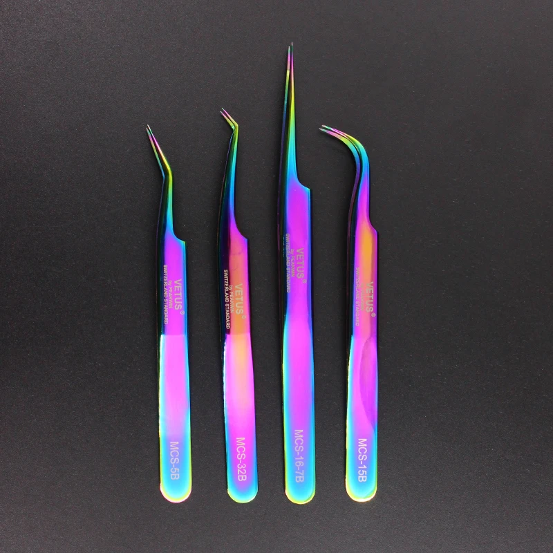 

NEW 100% Vetus MCS Series Fantasy Bright Premium Super precision Tweezers for Eyelashes Extension Pinzas