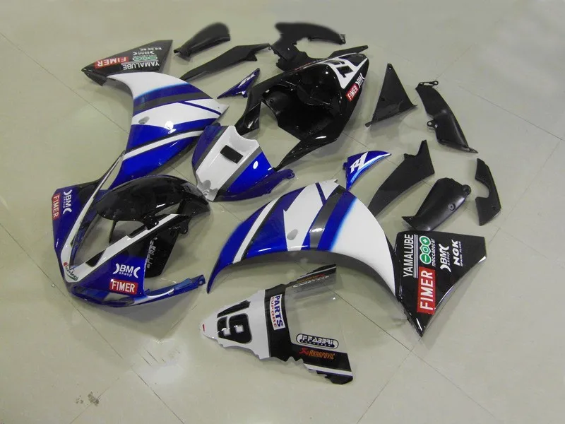 Мотоцикл обтекатель комплект для YAMAHA YZFR1 09 10 11 YZF R1 YZF1000 2009 2010 2011 ABS черный белый