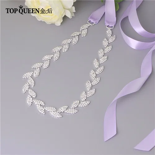 Lavender TOPQUEEN, S198-S, свадебный пояс, свадебные пояса, Стразы для свадебного пояса, вечернее платье, пояс, женские Стразы, ремни для свадебного платья - Цвет: Lavender