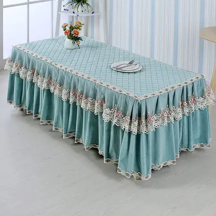 blue Журнальный столик, пылезащитный чехол, прямоугольная однотонная ткань, четыре сезона, скатерть, журнальный столик, покрытие юбки - Цвет: blue