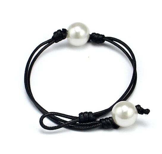 bracelet Модный Ювелирный Набор из жемчуга, черная кожаная цепочка, чокер, колье+ кожаные браслеты и ювелирные женские браслеты - Окраска металла: bracelet