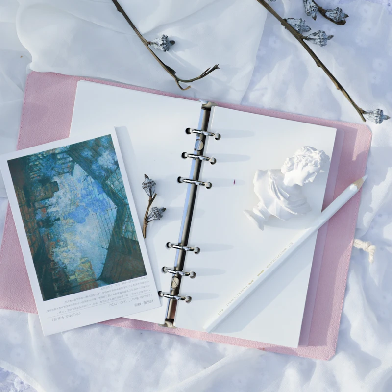 

MIRUI Kawaii Cute cloth Dotted Notebook A5/A6 school office stationery Blank line grid dots planner 6 Holes Spiral Ring Binder