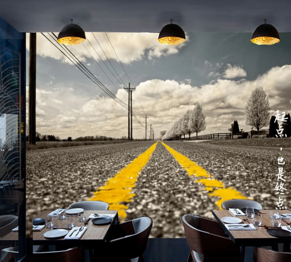 Бесплатная доставка Пользовательские 3D Бар Ресторан украшения росписи