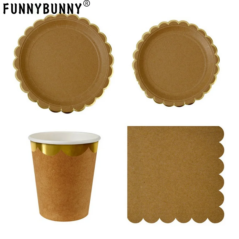 Одноразовая посуда FUNNYBUNNY салфетка для чашек крафт бумага декоративные