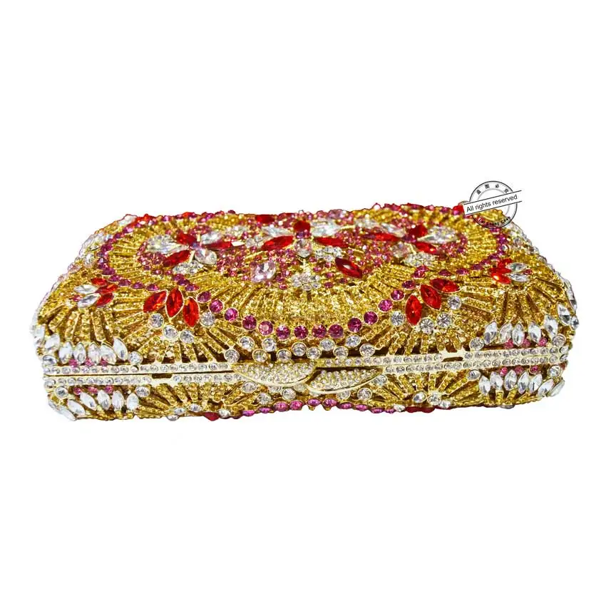 2016 Роскошная вечерняя сумочка Стразы с красными бриллиантами клатч женская
