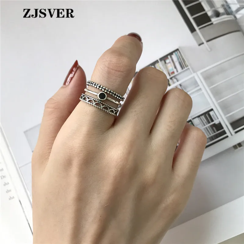 ZJSVER корейские ювелирные изделия кольцо из стерлингового серебра 925 Ретро Мода