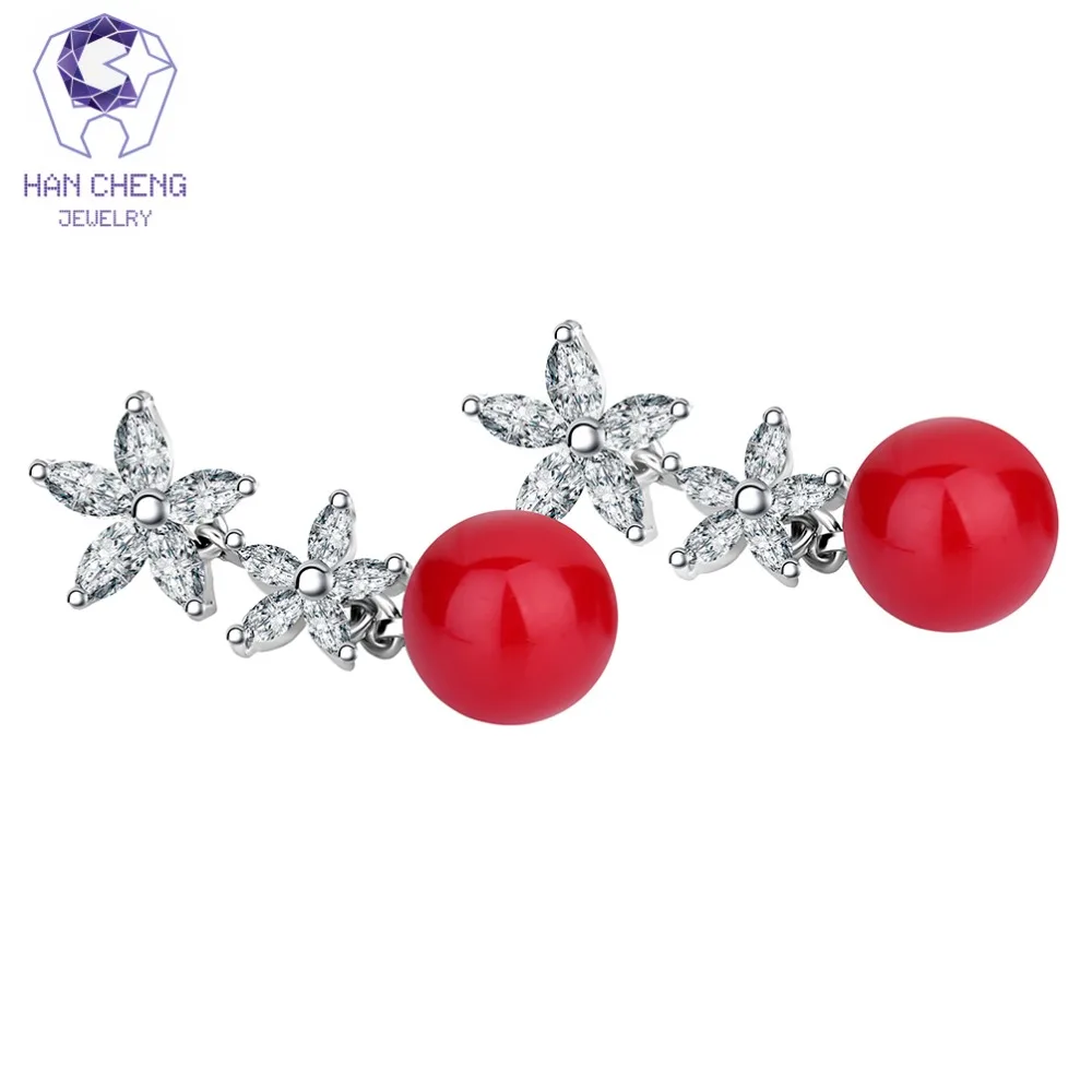 HanCheng Новая мода Роскошные звезды серебряные серьги для ногтей Висячие Длинные