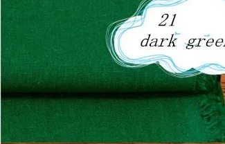 21dark green 1 метр ткань из льна и хлопка для пошива стеганая Лоскутная Ткань DIY шторы в простом стиле из плотной ткани telas жира четверти ручной работы Рукоделие zakka - Цвет: 21dark green