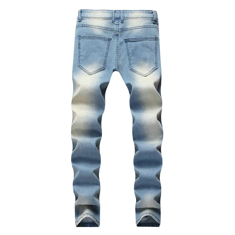Дант Булун Для мужчин плиссированные байкерские Джинсы Брюки Slim Fit Брендовая Дизайнерская обувь мотоциклетные джинсовые брюки для мужчин джинсы Большие размеры 28- 42