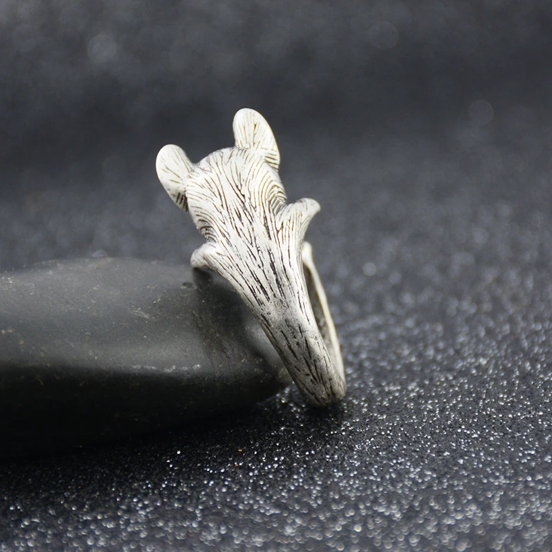 Женские кольца в стиле ретро панк с французским бульдогом парные мужской подарок