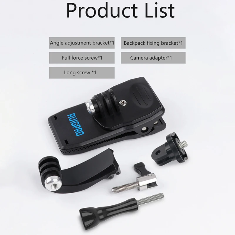 Регулируемый зажим для рюкзака Dji Osmo Action Gopro eken Sjcam вращение на 360 градусов съемки