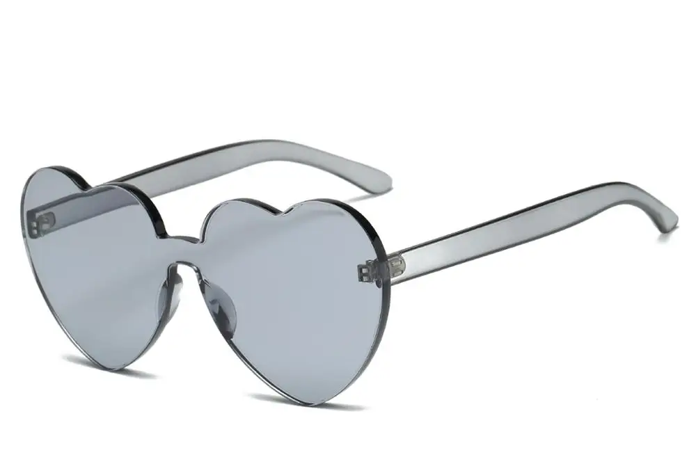 Серый ZXWLYXGX Love Heart солнцезащитные очки для женщин, брендовые дизайнерские, новые, модные, милые, сексуальные, Ретро стиль, кошачий глаз, Ретро стиль, недорогие солнцезащитные очки, красные женские - Цвет линз: Серый
