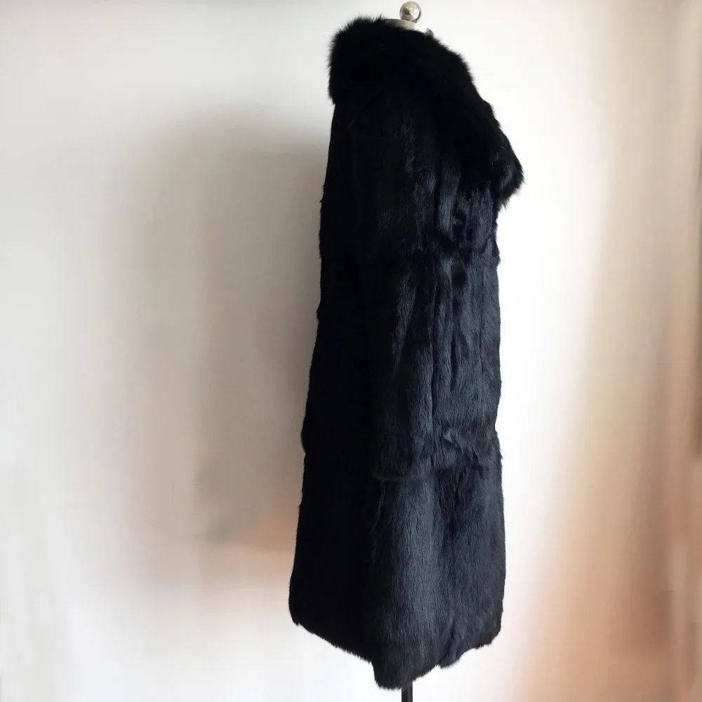 Длинное пальто из натурального кроличьего меха KSR66 2019|real rabbit|real rabbit furreal fur coat long |