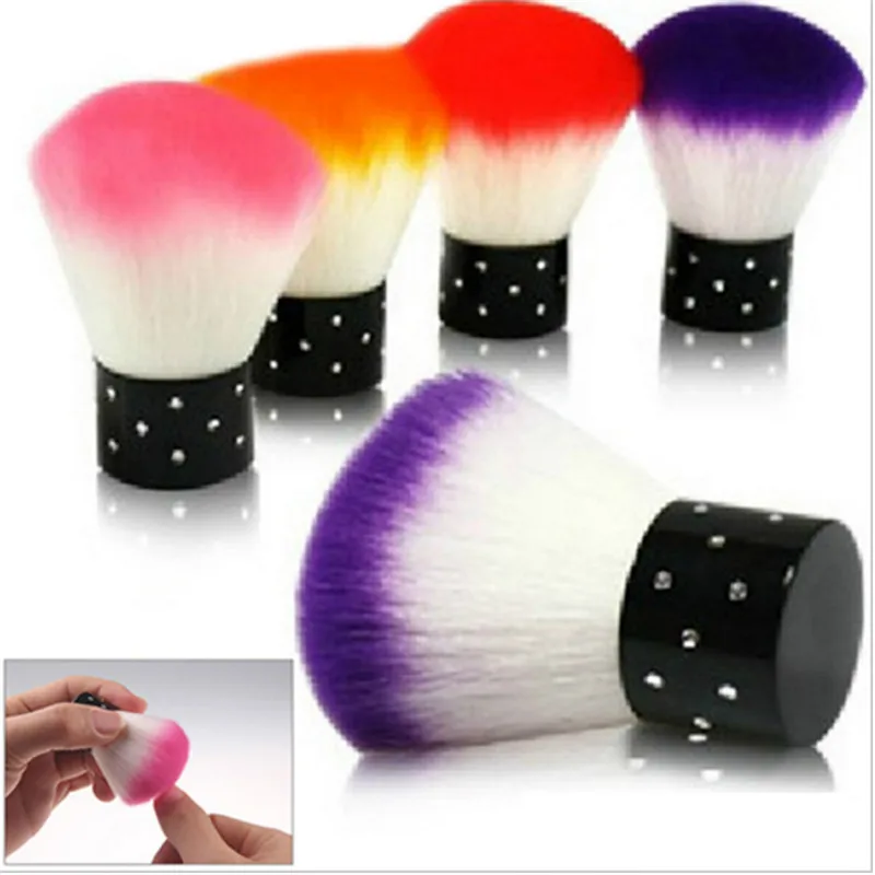 

New Colorful Nail tools Brush For Acrylic & UV Gel Nail Art Dust Cleaner Random Color manicure accessories fingers repair tools