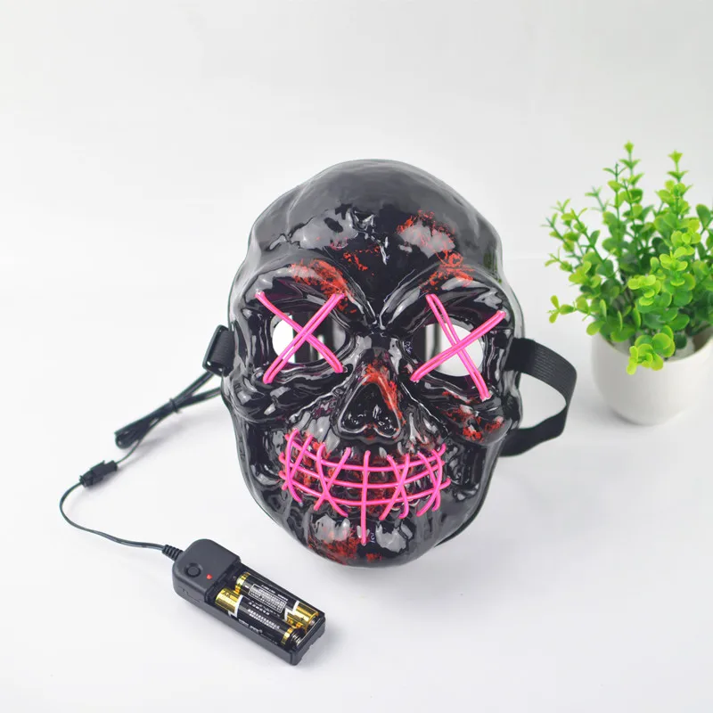 EL маска для Хэллоуина светодиодные маски ужасов светящиеся в темноте 10 видов