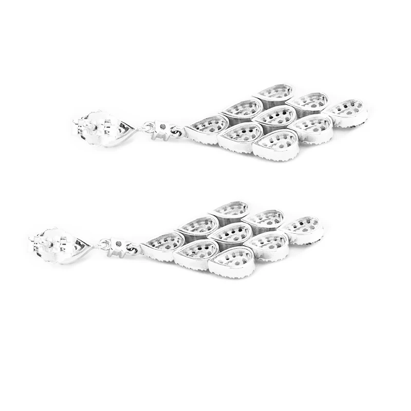 Женские серьги из серебра 925 пробы с каскадом|stud earrings|earrings for womenearrings silver |