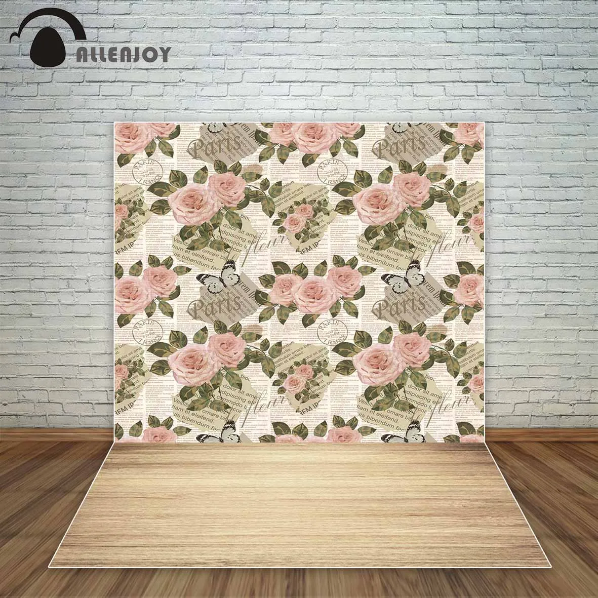 Allenjoy цветы и бабочки на газете ретро романтический фон Розовые розы свадебный