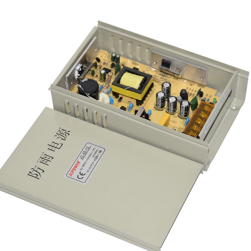 Выход DC12V 5A 60 Вт Светодиодный источник питания непромокаемый светодиодный