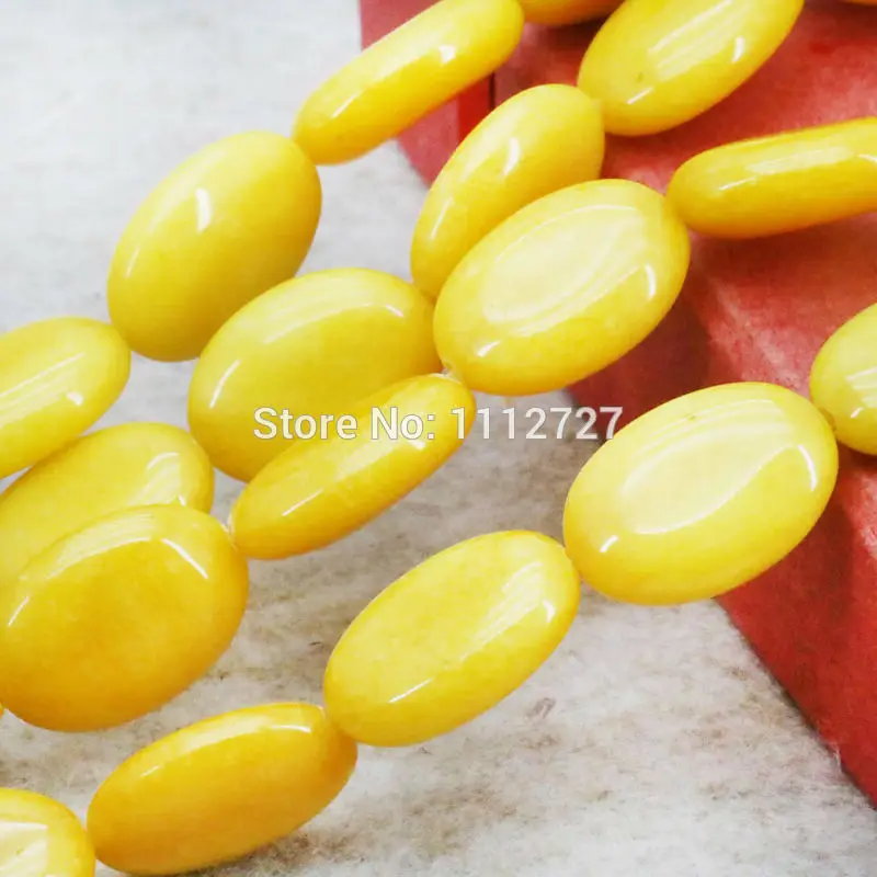 Wholesale Women's/Girl's Ornaments Yellow Jasper Beads Ellipse Stones Loose DIY 15inch Faceted Jade Gems Jewelry | Украшения и