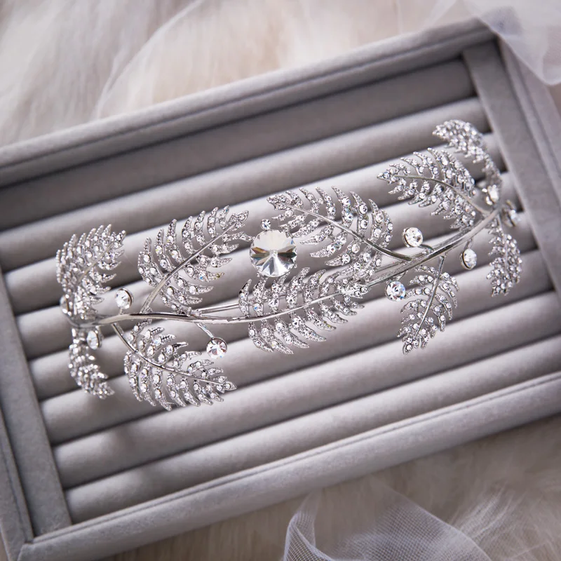 Корона Стразы из сплава с листьями свадебные украшения для волос тиара в виде