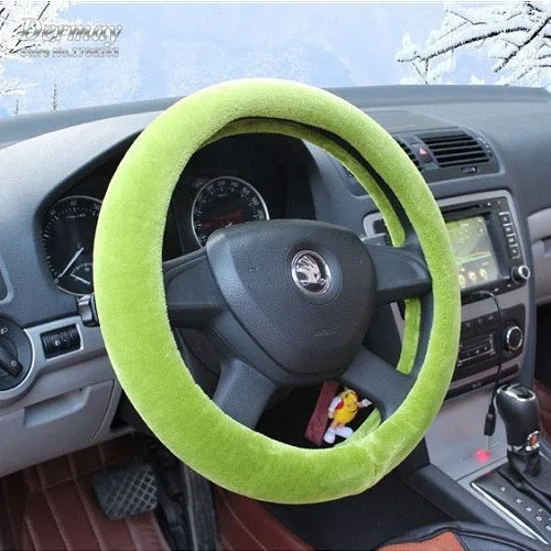 7 Цветов Зима Теплая Мех Плюшевые Автомобилей Руль Обложка 38 см Fit 95% Стайлинга