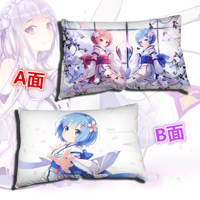 Японский хит аниме Rem Ram Re:Zero kara Hajimeru Isekai Seikatsu Наволочка Чехол для подушки shams